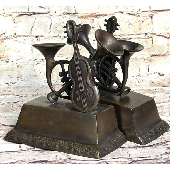 Vintage Castilian Imports Musical Instruments Bookends - Picture 2 of 11